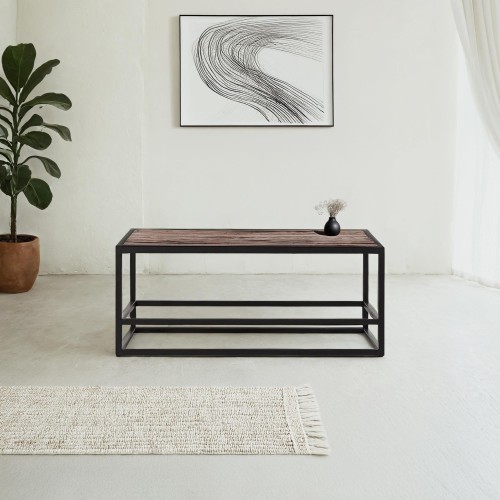 Table basse bois et métal -...