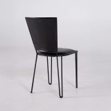 Chaise vintage metal et cuir noir - Smart