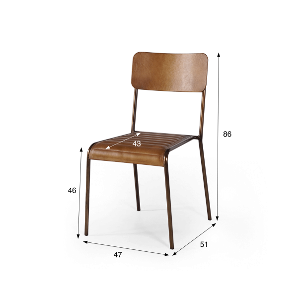 Chaise en cuir marron - Back to school