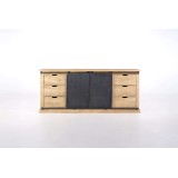 Buffet style industriel​ en bois massif et métal 200 cm - Detroit