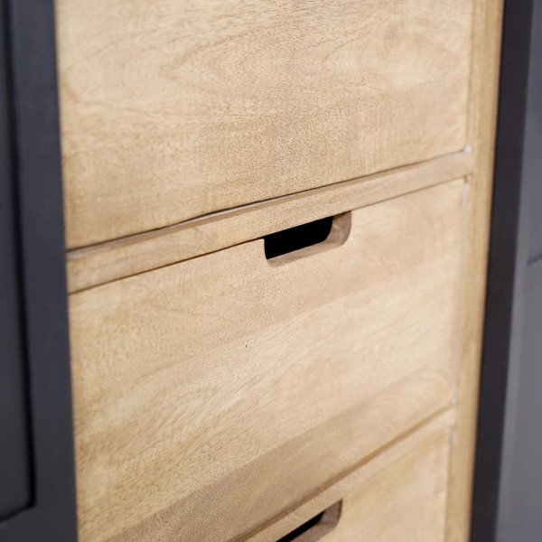 Buffet style industriel​ en bois massif et métal 150 cm - Detroit