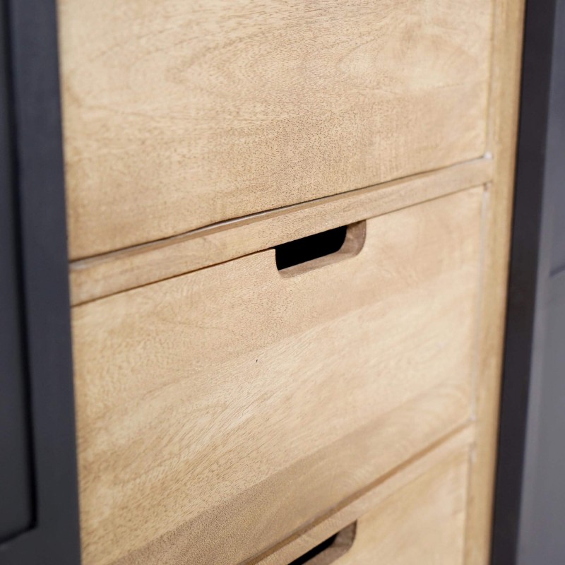Buffet style industriel​ en bois massif et métal 150 cm - Detroit