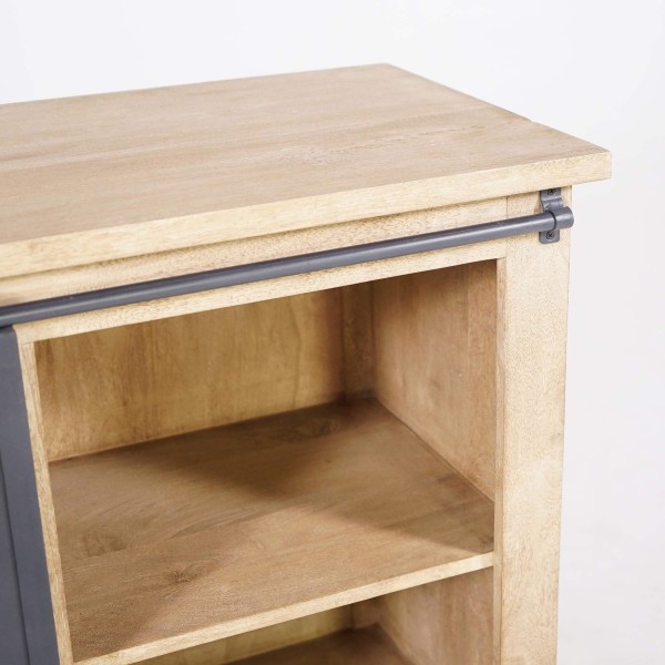 Buffet style industriel​ en bois massif et métal 150 cm - Detroit