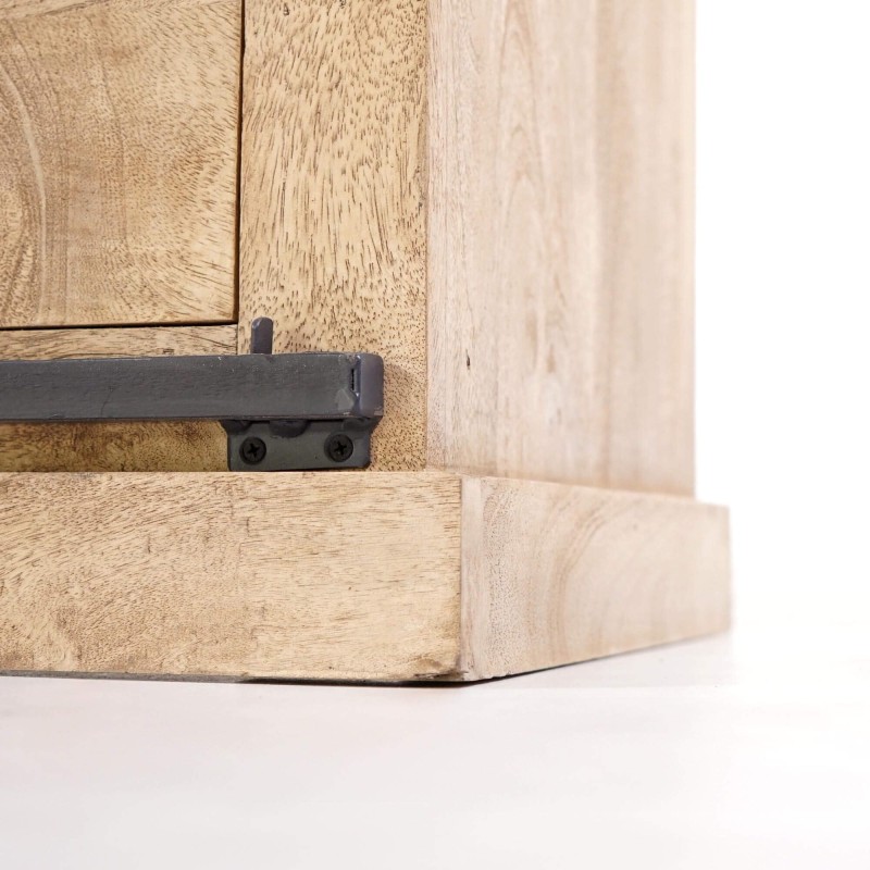 Buffet style industriel​ en bois massif et métal 100 cm - Detroit