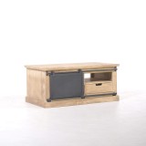 Meuble tv bois massif et metal style industriel​ 100 cm - Detroit