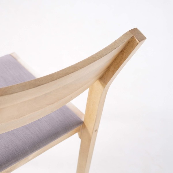 Chaise en bois naturel et tissu gris - Elegance