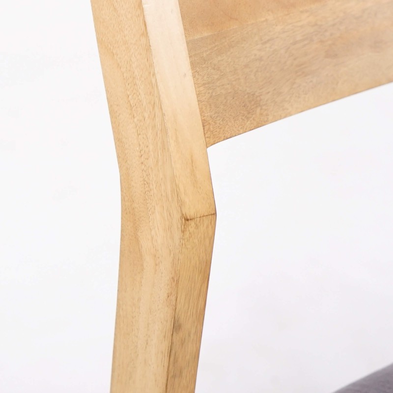 Chaise en bois naturel et tissu gris - Elegance