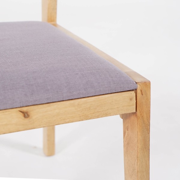 Chaise en bois naturel et tissu gris - Elegance