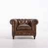 Fauteuil Chesterfield en cuir véritable - Edward