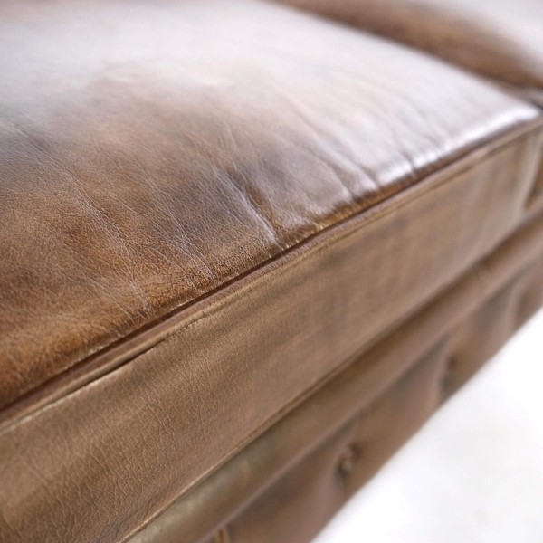 Canapé Chesterfield en cuir véritable 2 places - Edward