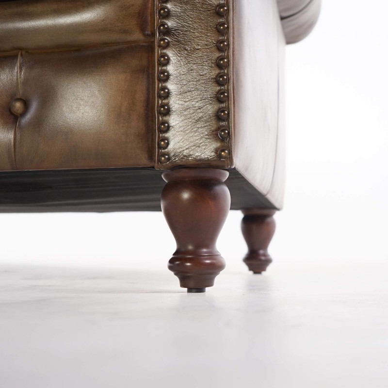 Canapé Chesterfield en cuir véritable 2 places - Edward