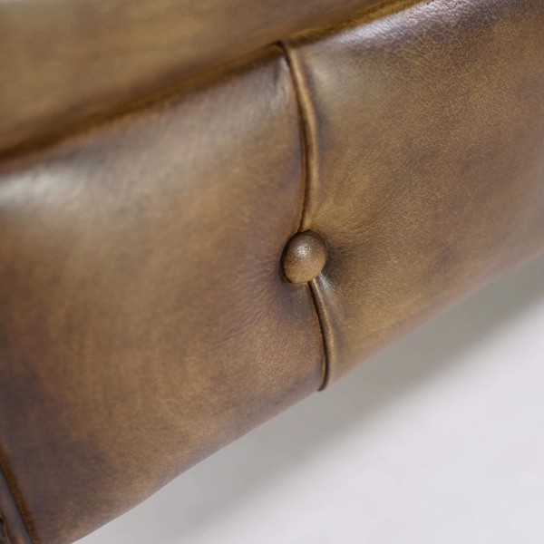 Canapé Chesterfield en cuir véritable 3 places - Edward