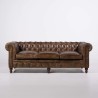 Canapé Chesterfield en cuir véritable 3 places - Edward