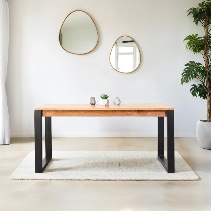 Table à manger bois et métal 160 cm - Osaka