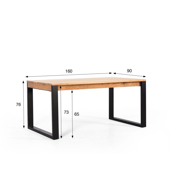Table à manger bois et métal 160 cm - Osaka