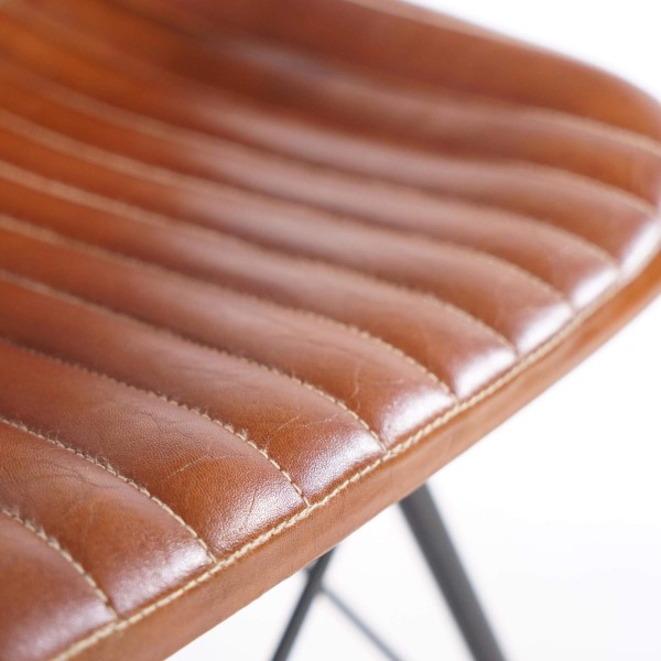 Chaise en cuir marron - Chelsea