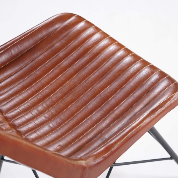 Chaise en cuir marron - Chelsea