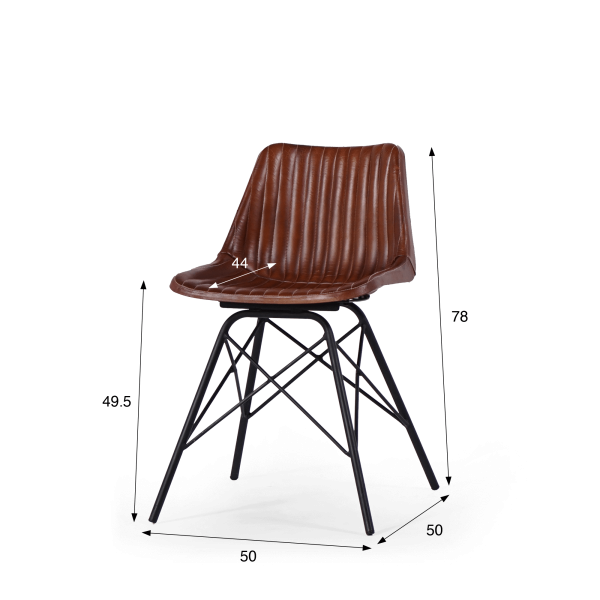 Chaise en cuir marron - Chelsea