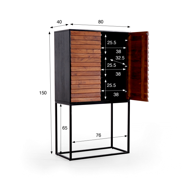 Armoire haute en bois massif 80cm - Tamara