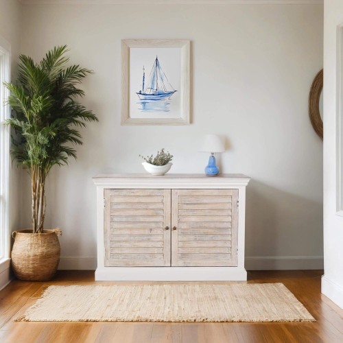 Petit buffet blanc en bois...