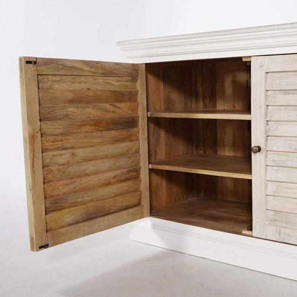 Petit buffet blanc en bois naturel - Sea side