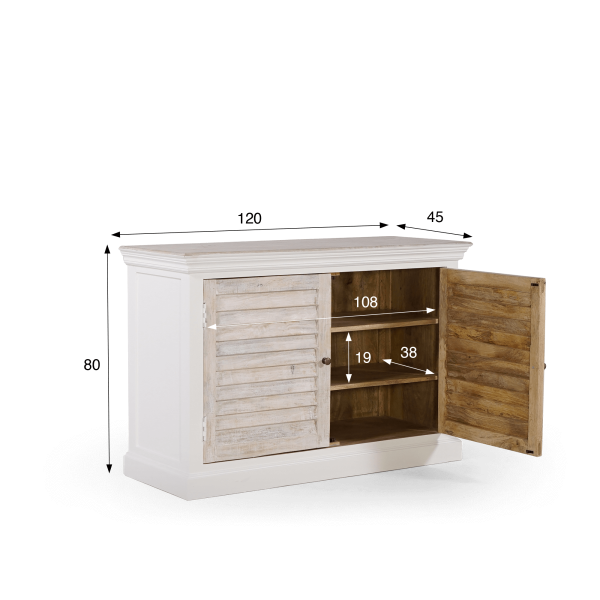 Petit buffet blanc en bois naturel - Sea side