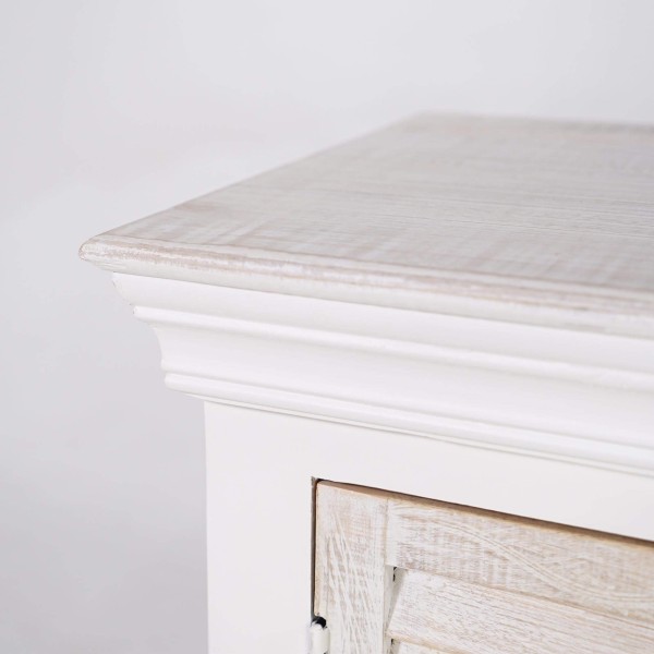 Meuble TV blanc 140 cm en bois naturel - Sea side