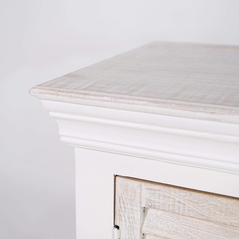 Meuble TV blanc 140 cm en bois naturel - Sea side