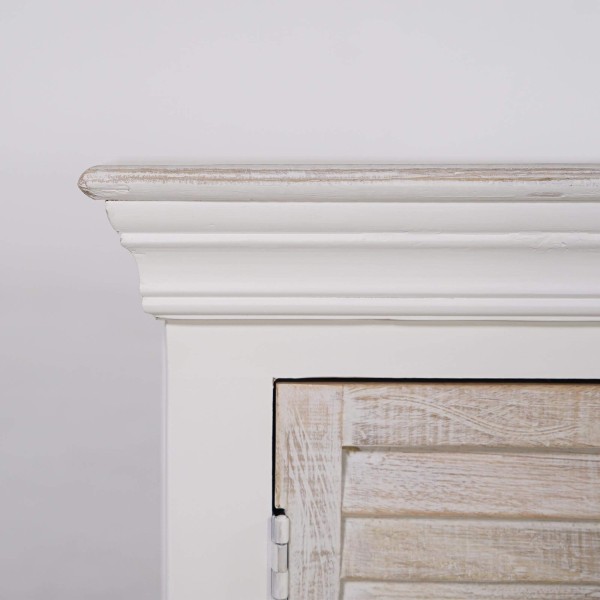Meuble TV blanc 140 cm en bois naturel - Sea side