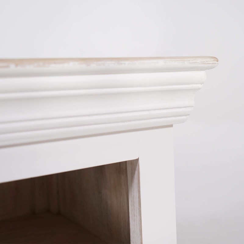 Meuble TV blanc 140 cm en bois naturel - Sea side