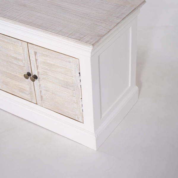 Meuble TV bois et blanc 190 cm - Sea side