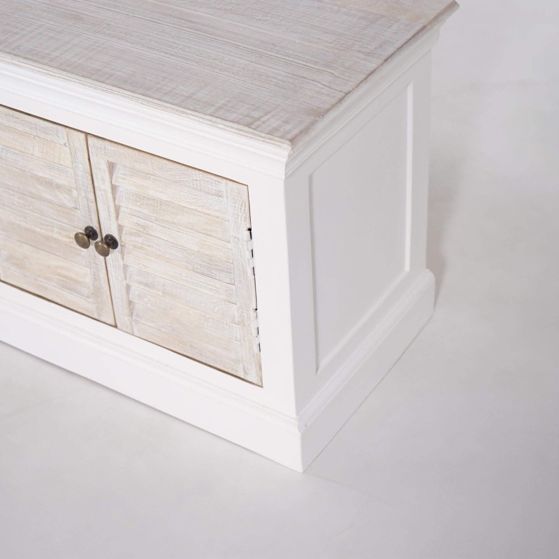 Meuble TV bois et blanc 190 cm - Sea side