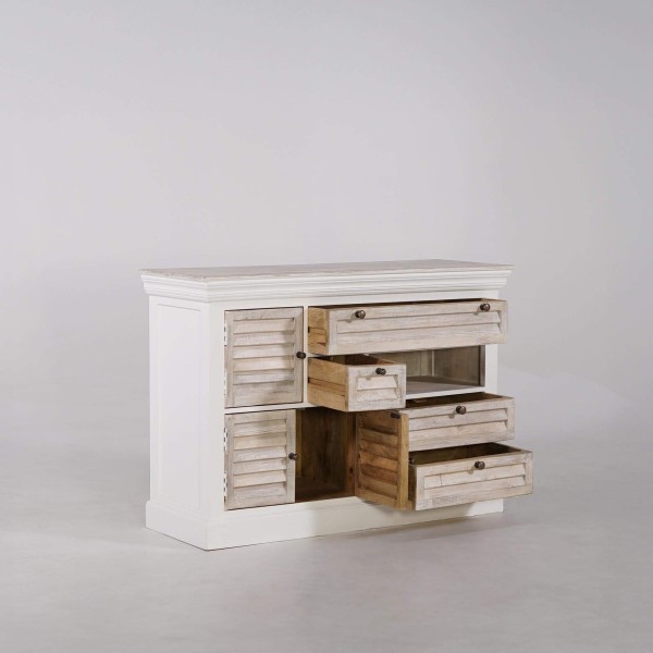 Buffet blanc en bois naturel - Sea side