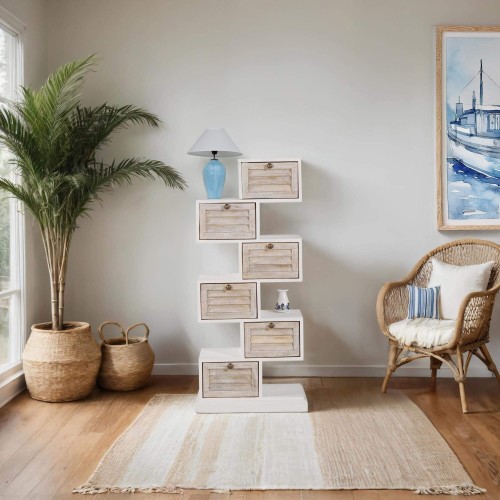 Meuble de rangement blanc en bois naturel - Sea side