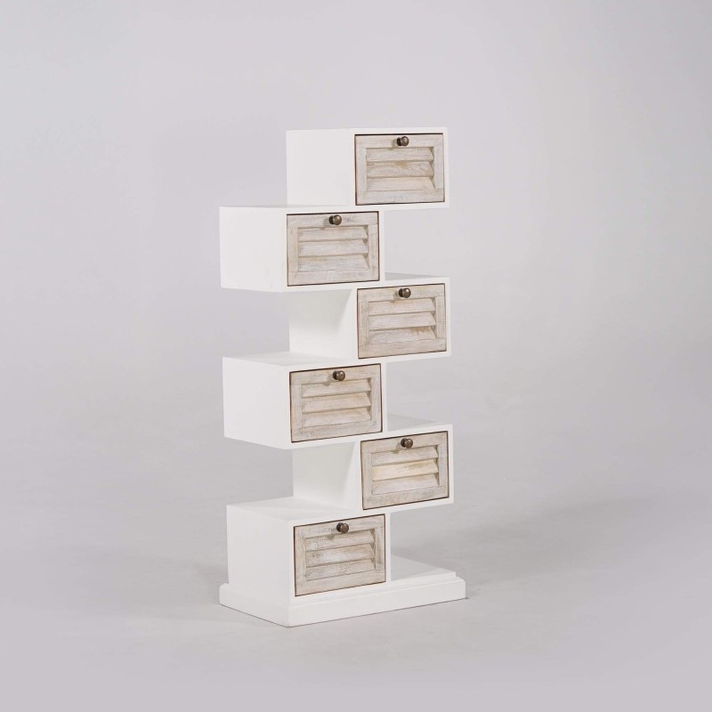 Meuble de rangement blanc en bois naturel - Sea side