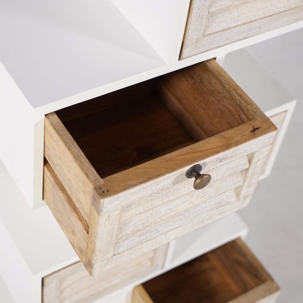 Meuble de rangement blanc en bois naturel - Sea side
