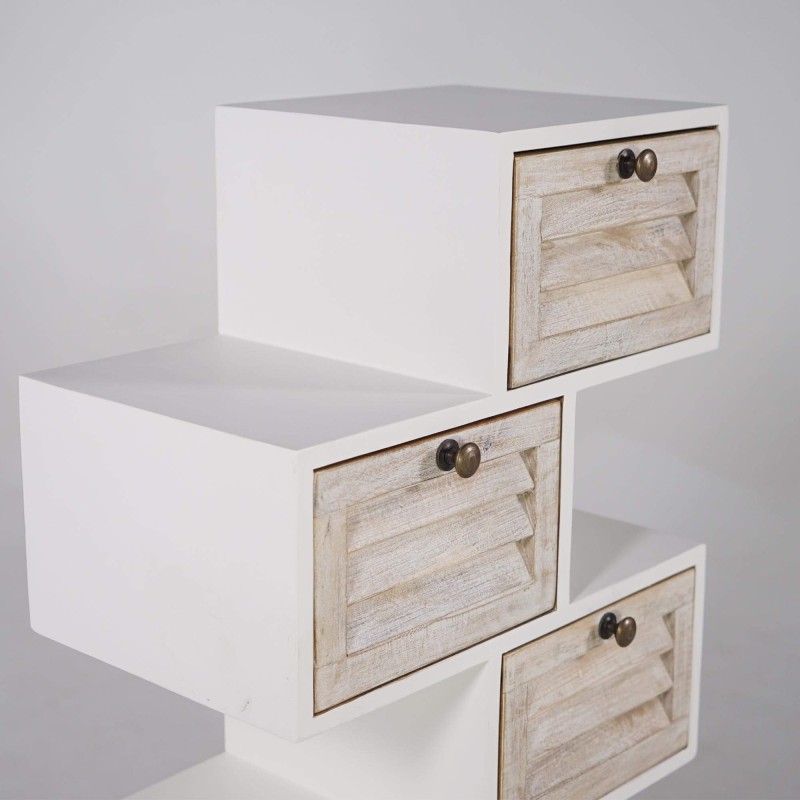 Meuble de rangement blanc en bois naturel - Sea side