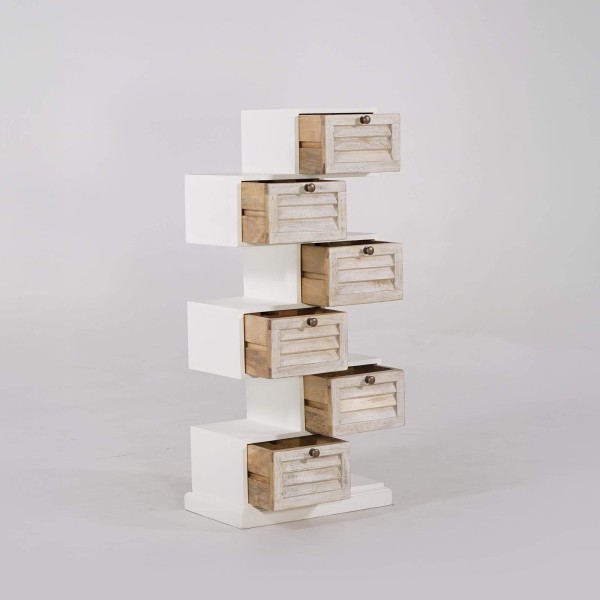 Meuble de rangement blanc en bois naturel - Sea side