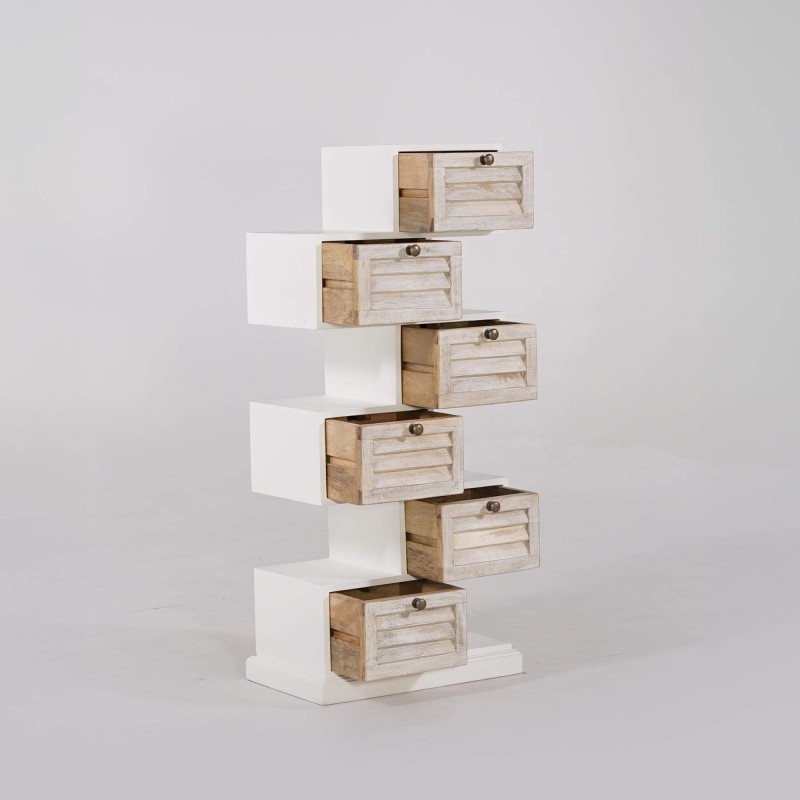 Meuble de rangement blanc en bois naturel - Sea side