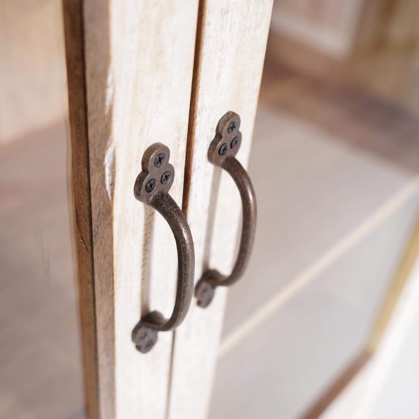 Buffet vitrine blanc en bois naturel - Sea side