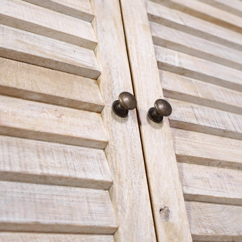 Buffet vitrine blanc en bois naturel - Sea side