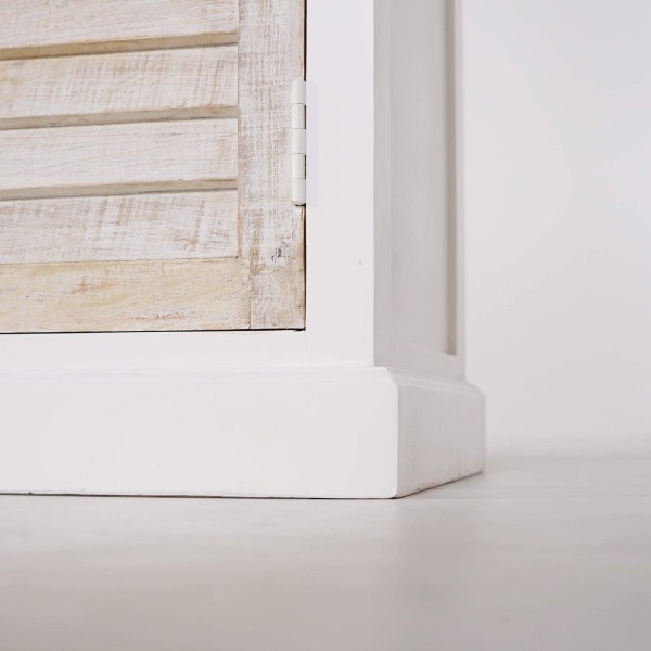 Buffet vitrine blanc en bois naturel - Sea side