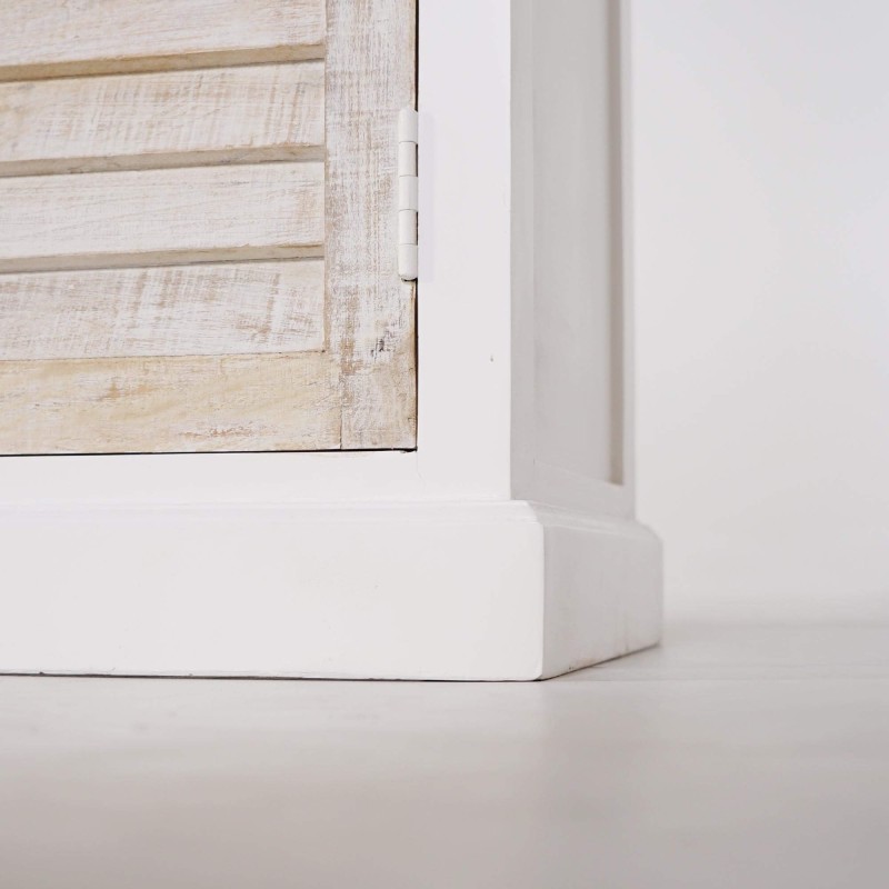 Buffet vitrine blanc en bois naturel - Sea side