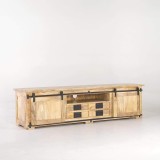 Meuble TV industriel 180 cm avec 4 tiroirs - Paris