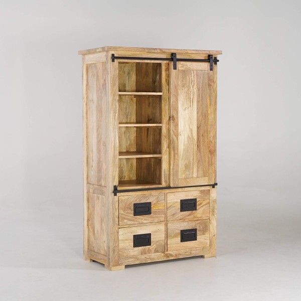 Buffet haut industriel bois et métal 90 cm - Paris