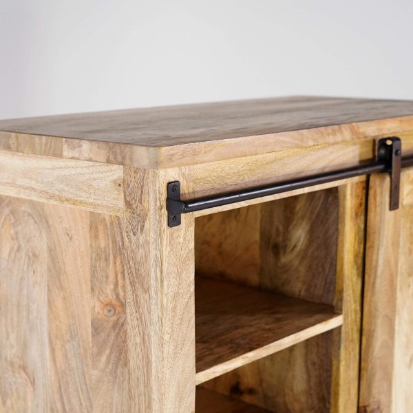 Buffet haut industriel bois et métal 90 cm - Paris