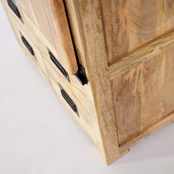 Buffet haut industriel bois et métal 90 cm - Paris