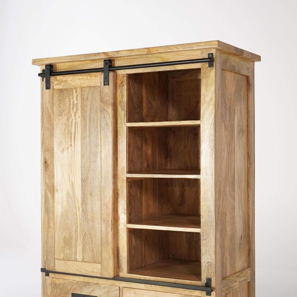 Buffet haut industriel bois et métal 90 cm - Paris