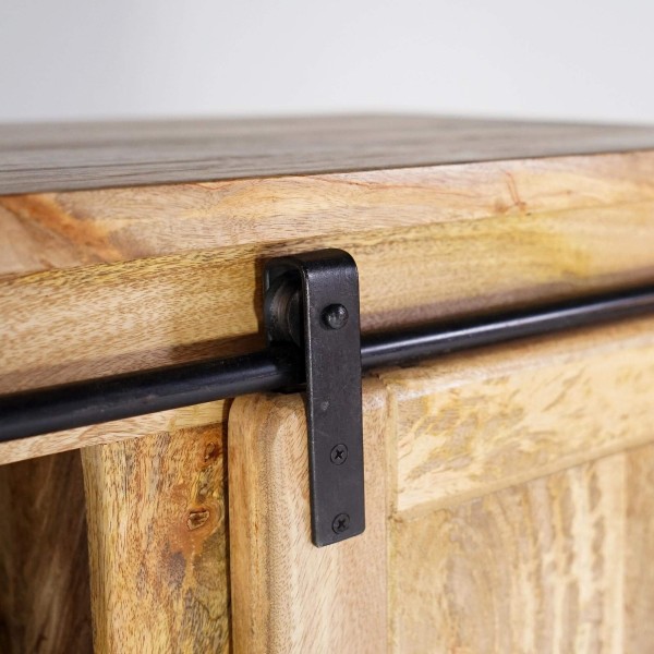 Buffet haut industriel bois et métal 90 cm - Paris