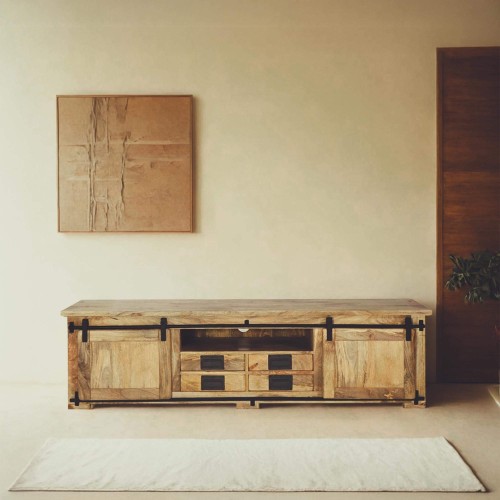Meuble TV industriel 180 cm...
